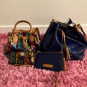 Two Dooney and Burke Bucket Handbags